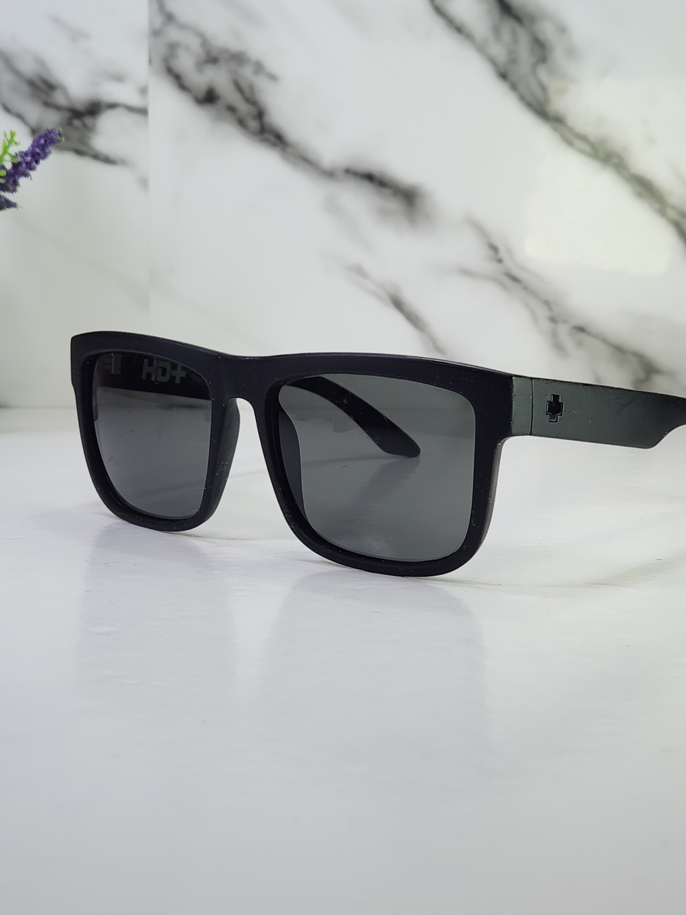 SPY Discord Sunglasses HD+ Black Square 57mm